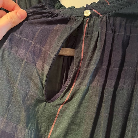 Anthropologie Ruffled Sleeves Flannel Blouse - Picture 2 of 3